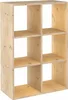 A wooden modular cube shelf unit against a white background. Anteprima dell’immagine prodotto