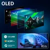 A marketing image showing layers of screen technology and a living room scene with a TV. Voir les images du produit