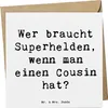 Mr. & Mrs. Panda Klappkarte Spruch Cousin Held - Weiß - Produktbild-Vorschau 1