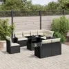 9-tlg. Garten-Sofagarnitur mit Kissen Schwarz Poly Rattan Produktbild-Vorschau 2