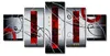 Obraz na plátně Abstrakce Červená 5-dílný 160x80 cm Náhled obrázku produktu 1