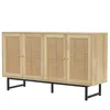 Kommode,Sideboard mit echtem Rattangeflecht, Küchenschrank Produktbild-Vorschau 7