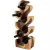 A wooden wine rack holding several bottles of wine, presented on a white background. Voir les images du produit