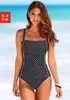 LASCANA Badeanzug schwarz-weiß Größe 44 Cup E Produktbild-Vorschau 2