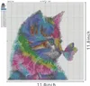 Farbe Katze DIY Diamond Painting Set 5D Diamant Malerei Produktbild-Vorschau 5