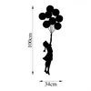 Wallity, Banksy - 12, Wanddeko, Schwarz, Metall, 100 x 34 Produktbild-Vorschau 6