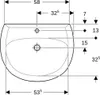 Geberit Waschtisch RENOVA m HL mit Überlauf 650x510mm Produktbild-Vorschau 3