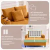 A sofa with cushions and a cutaway view showing the internal structure. Voir les images du produit