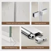 A collage of four images showcasing different features of a shower enclosure. Podgląd zdjęcia produktu