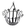 A black metal hanging basket for plants, suspended by a chain. Náhled obrázku produktu