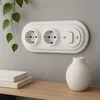 Prise rétro encastrée en porcelaine, interrupteur, triple, Voir les images du produit 5