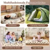 A collage of four images showing different uses of a futon mattress. Produktbild-Vorschau