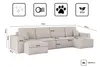 A diagram showing the dimensions of a sectional sofa. Produktbild-Vorschau