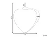 A line drawing of a heart-shaped Christmas ornament with dimensions indicated. Náhľad obrázku produktu