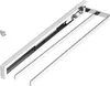 A shiny chrome towel rack with a telescopic mechanism, seen from a diagonal angle. Produktbild-Vorschau