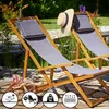 CASARIA® Chaise longue pliante en bois anthracite Chaise de Voir les images du produit 2