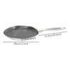 A stainless steel frying pan with dimensions indicated by measurement lines and text. Podgląd zdjęcia produktu