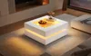 OKWISH Table Basse Carrée avec 3 Tiroirs et Éclairage LED, Voir les images du produit 2