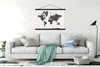 MuchoWow® Textilposter Weltkarte - Zahlen - Weiß 120x80 cm Produktbild-Vorschau 3