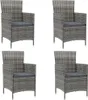 The Living Store Gartenstühle mit Kissen 4 Stk. Poly Rattan Produktbild-Vorschau 2