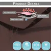 Diagram showing the layers of an outdoor curtain, with icons indicating features. Produktbild-Vorschau