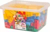A clear plastic tub filled with colorful building blocks. Náhľad obrázku produktu
