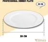 Assiette plate Wilmax 28 cm en porcelaine, blanche Voir les images du produit 2