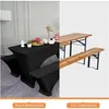 Biertischhussen 3er-Set Schwarz Elastisch 220x50x70cm für Produktbild-Vorschau 4