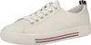 A white leather sneaker with red, white, and blue stripes on the sole and heel tab. Produktbild-Vorschau