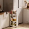 Schmales Rollregal aus Bambus mit 4 Ablagen, 45x15x81cm, Produktbild-Vorschau 6