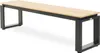 A product shot of a beige and black garden bench on a white background. Produktbild-Vorschau