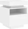 Nachttisch mit LED-Leuchten Weiß 40x39x48,5 cm Produktbild-Vorschau 3