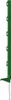 A green plastic fence post with a silver metal stake at the bottom, set against a white background. Produktbild-Vorschau