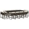 13-tlg. Garten-Essgruppe mit Kissen Braun Poly Rattan Produktbild-Vorschau 1