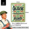 LANOLU retro Blechschild Hund, Wer sagt Glück kann man Produktbild-Vorschau 3