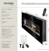 Product information and dimensions for an electric wall fireplace. Náhled obrázku produktu
