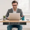 Relaxdays Kabelový kanál na stůl, sada 2 ks, vedení kabelů, Náhled obrázku produktu 2