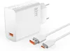 A white 33W fast charger and a white USB-C cable with orange accents are shown on a white background. Produktbild-Vorschau
