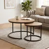 CALICOSY - Lot de 2 Tables Basses Gigognes Rondes L70 cm - Voir les images du produit 2
