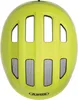 A top-down view of a yellow bicycle helmet. Voir les images du produit