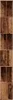 A vertical shot of a wooden bookshelf with a distressed, aged wood appearance, divided into multiple sections. Produktbild-Vorschau