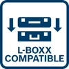 An icon indicating L-BOXX compatibility, showing two stacked boxes with arrows pointing down. Produktbild-Vorschau