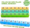 SUKUOS Pillendose 28 Tage Deutsch, Große Tablettenbox Monat Produktbild-Vorschau 2