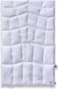 A white down comforter is laid flat on a white background. Produktbild-Vorschau