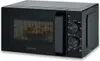 A black Severin microwave oven is shown from a three-quarter front view against a white background. Produktbild-Vorschau