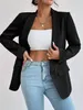 ASKSA Damen Blazer Revers Einfarbig Casual Cardigan Langarm Produktbild-Vorschau 4