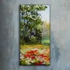 Wandbild Leinwand Bilder mit Uhr 30x60 Malerei Wiese Blumen Produktbild-Vorschau 2