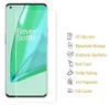 A screen protector for a smartphone is shown next to a smartphone displaying the 'Never Settle' logo. Produktbild-Vorschau