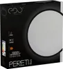 The image shows the packaging of a black LED ceiling light. Produktbild-Vorschau