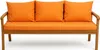 A front view of an orange cushioned outdoor bench. Anteprima dell’immagine prodotto